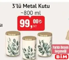 3'LÜ METAL KUTU 800 ML